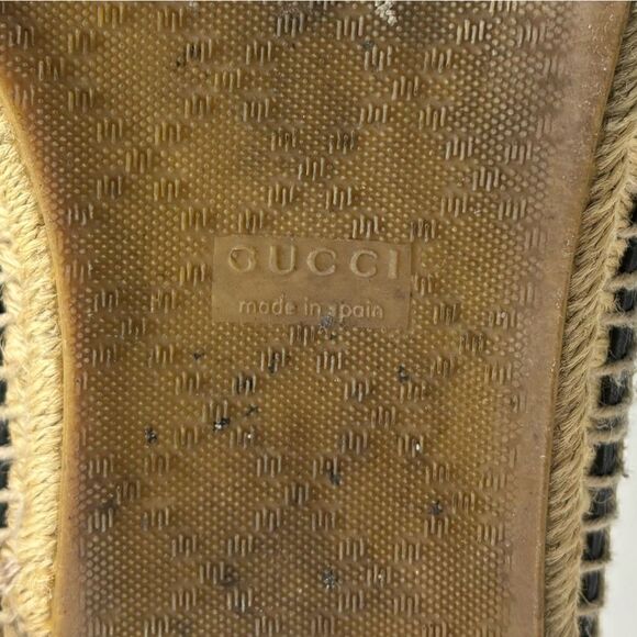 Gucci Black Guccissima Leather Pilar Espadrille Flats - Picture 13 of 15